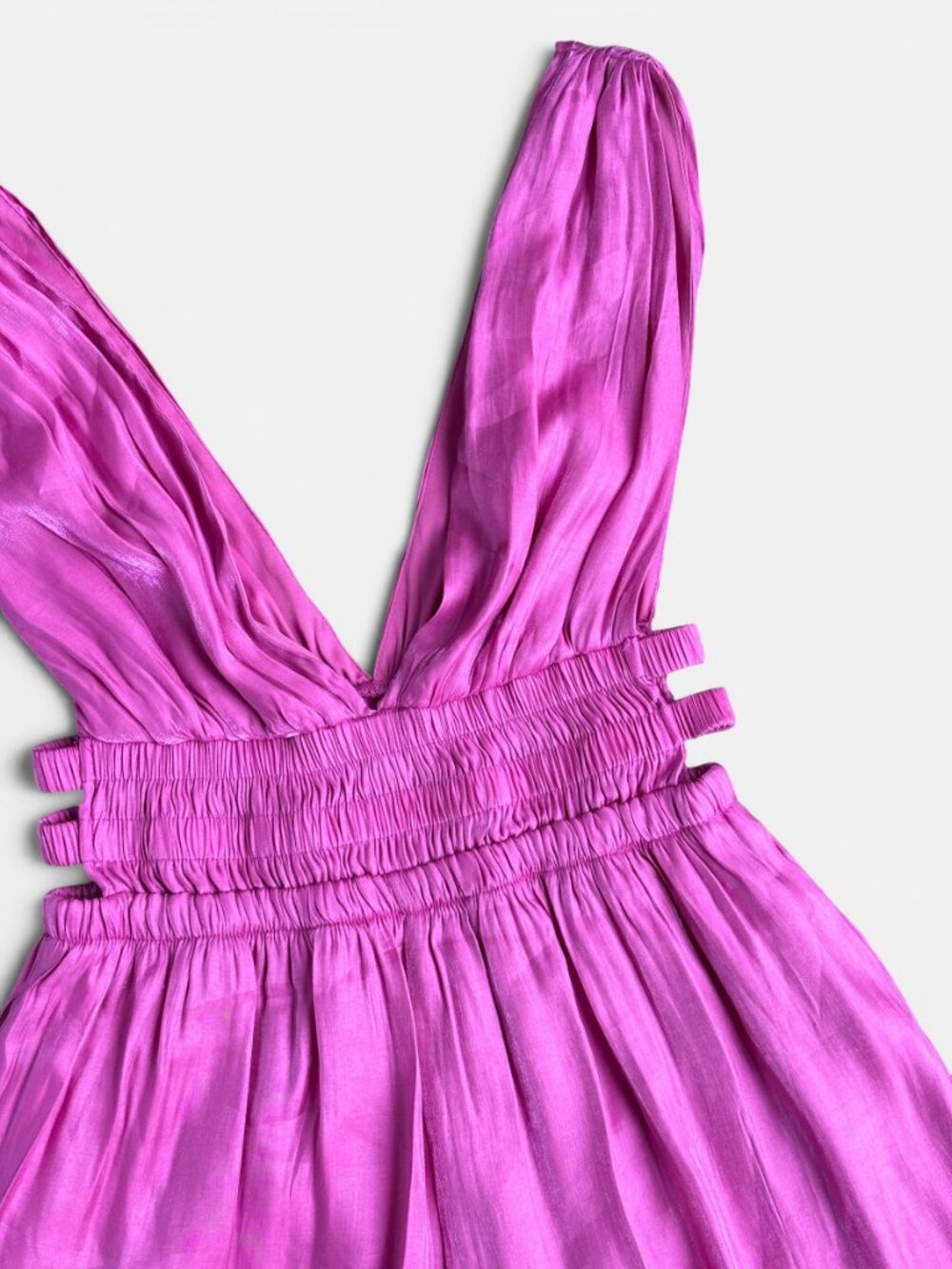 Stiletto's Pink Smocked Plunge Romper - Picture 16 of 16